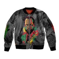 Samora Machel Sleeve Zip Bomber Jacket Mozambique Liberation Graffiti Style Viva FRELIMO African Revolutionary - Wonder Print Shop