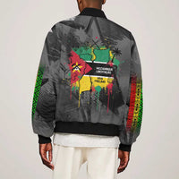 Samora Machel Sleeve Zip Bomber Jacket Mozambique Liberation Graffiti Style Viva FRELIMO African Revolutionary - Wonder Print Shop
