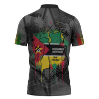 Samora Machel Zipper Polo Shirt Mozambique Liberation Graffiti Style Viva FRELIMO African Revolutionary - Wonder Print Shop
