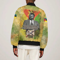Samora Machel Bomber Jacket Mozambique Flag Unity and Victory Quote Liberation Struggle - African Freedom Tribute - Wonder Print Shop