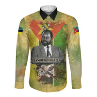 Samora Machel Long Sleeve Button Shirt Mozambique Flag Unity and Victory Quote Liberation Struggle - African Freedom Tribute - Wonder Print Shop