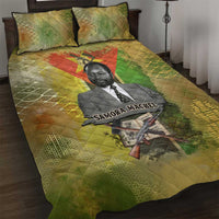 Samora Machel Quilt Bed Set Mozambique Flag Unity and Victory Quote Liberation Struggle - African Freedom Tribute - Wonder Print Shop