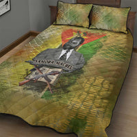 Samora Machel Quilt Bed Set Mozambique Flag Unity and Victory Quote Liberation Struggle - African Freedom Tribute - Wonder Print Shop