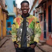 Samora Machel Sleeve Zip Bomber Jacket Mozambique Flag Unity and Victory Quote Liberation Struggle - African Freedom Tribute - Wonder Print Shop