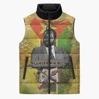 Samora Machel Sleeveless Puffer Jacket Mozambique Flag Unity and Victory Quote Liberation Struggle - African Freedom Tribute - Wonder Print Shop