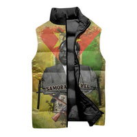Samora Machel Sleeveless Puffer Jacket Mozambique Flag Unity and Victory Quote Liberation Struggle - African Freedom Tribute - Wonder Print Shop