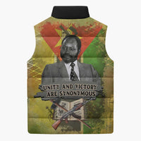Samora Machel Sleeveless Puffer Jacket Mozambique Flag Unity and Victory Quote Liberation Struggle - African Freedom Tribute - Wonder Print Shop