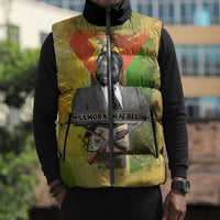 Samora Machel Sleeveless Puffer Jacket Mozambique Flag Unity and Victory Quote Liberation Struggle - African Freedom Tribute - Wonder Print Shop