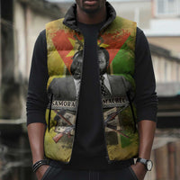 Samora Machel Sleeveless Puffer Jacket Mozambique Flag Unity and Victory Quote Liberation Struggle - African Freedom Tribute - Wonder Print Shop