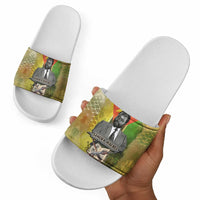 Samora Machel Slide Sandals Mozambique Flag Unity and Victory Quote Liberation Struggle - African Freedom Tribute - Wonder Print Shop
