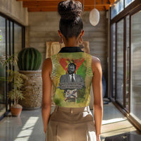 Samora Machel Women Sleeveless Polo Shirt Mozambique Flag Unity and Victory Quote Liberation Struggle - African Freedom Tribute - Wonder Print Shop
