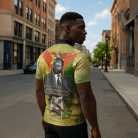 Samora Machel Zipper Polo Shirt Mozambique Flag Unity and Victory Quote Liberation Struggle - African Freedom Tribute - Wonder Print Shop