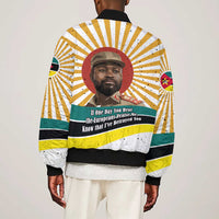 Samora Machel Bomber Jacket Radiant Sunburst Bold Anti-Colonial Quote Mozambique Liberation - African Revolutionary Art - Wonder Print Shop