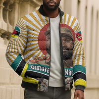 Samora Machel Bomber Puffer Jacket Radiant Sunburst Bold Anti-Colonial Quote Mozambique Liberation - African Revolutionary Art - Wonder Print Shop