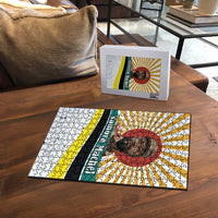 Samora Machel Puzzle Radiant Sunburst Bold Anti-Colonial Quote Mozambique Liberation - African Revolutionary Art - Wonder Print Shop