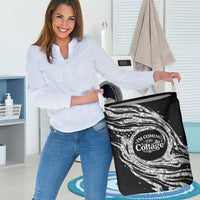 I'm Coming to the Cottage Laundry Basket with Hand-Drawn Floral Pattern