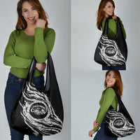 I'm Coming to the Cottage Grocery Bag with Hand-Drawn Floral Pattern