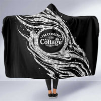 I'm Coming to the Cottage Hooded Blanket with Hand-Drawn Floral Pattern
