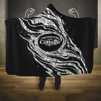 I'm Coming to the Cottage Hooded Blanket with Hand-Drawn Floral Pattern