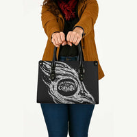 I'm Coming to the Cottage Leather Bag with Hand-Drawn Floral Pattern