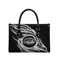 I'm Coming to the Cottage Leather Bag with Hand-Drawn Floral Pattern