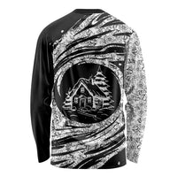I'm Coming to the Cottage Long Sleeve Shirt with Hand-Drawn Floral Pattern