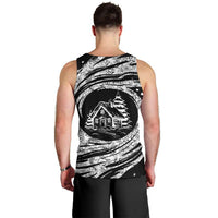 I'm Coming to the Cottage Men Tank Top with Hand-Drawn Floral Pattern