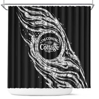 I'm Coming to the Cottage Shower Curtain with Hand-Drawn Floral Pattern