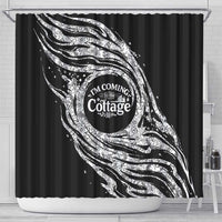 I'm Coming to the Cottage Shower Curtain with Hand-Drawn Floral Pattern