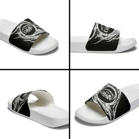 I'm Coming to the Cottage Slide Sandals with Hand-Drawn Floral Pattern