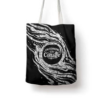 I'm Coming to the Cottage Tote Bag with Hand-Drawn Floral Pattern