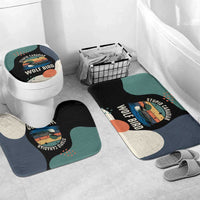 Stupid Canadian Wolf Bird Bathroom Set with Retro Sunset Stripe Pattern