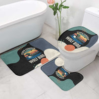 Stupid Canadian Wolf Bird Bathroom Set with Retro Sunset Stripe Pattern