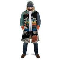 Stupid Canadian Wolf Bird Cloak with Retro Sunset Stripe Pattern