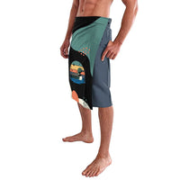 Stupid Canadian Wolf Bird Lavalava with Retro Sunset Stripe Pattern