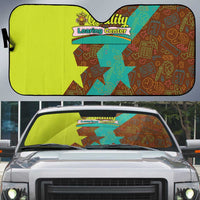 Quality Learning Center Auto Sun Shade with School Supply Doodle Pattern
