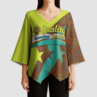 Quality Learning Center Kimono Sleeve Blouse with School Supply Doodle Pattern
