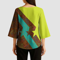Quality Learning Center Kimono Sleeve Blouse with School Supply Doodle Pattern
