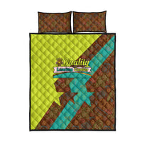 Quality Learning Center Quilt Bed Set with School Supply Doodle Pattern