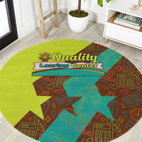 Quality Learning Center Round Carpet with School Supply Doodle Pattern