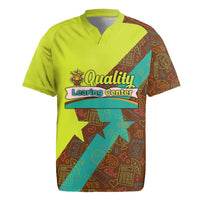 Quality Learning Center Rugby Jersey with School Supply Doodle Pattern