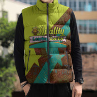 Quality Learning Center Sleeveless Puffer Jacket with School Supply Doodle Pattern