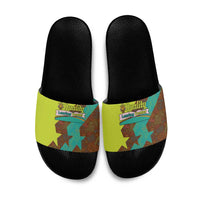 Quality Learning Center Slide Sandals with School Supply Doodle Pattern