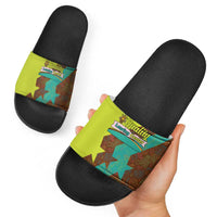 Quality Learning Center Slide Sandals with School Supply Doodle Pattern