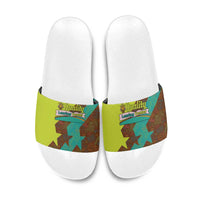Quality Learning Center Slide Sandals with School Supply Doodle Pattern