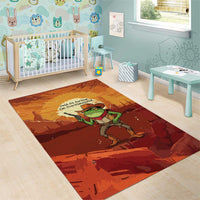 Cowboy Frog Outlaw Area Rug with Desert Sunset Silhouette Pattern