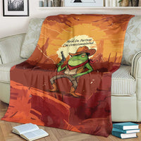 Cowboy Frog Outlaw Blanket with Desert Sunset Silhouette Pattern