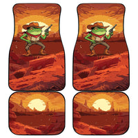 Cowboy Frog Outlaw Car Mats with Desert Sunset Silhouette Pattern