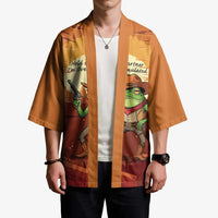 Cowboy Frog Outlaw Kimono with Desert Sunset Silhouette Pattern