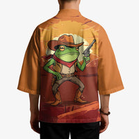 Cowboy Frog Outlaw Kimono with Desert Sunset Silhouette Pattern
